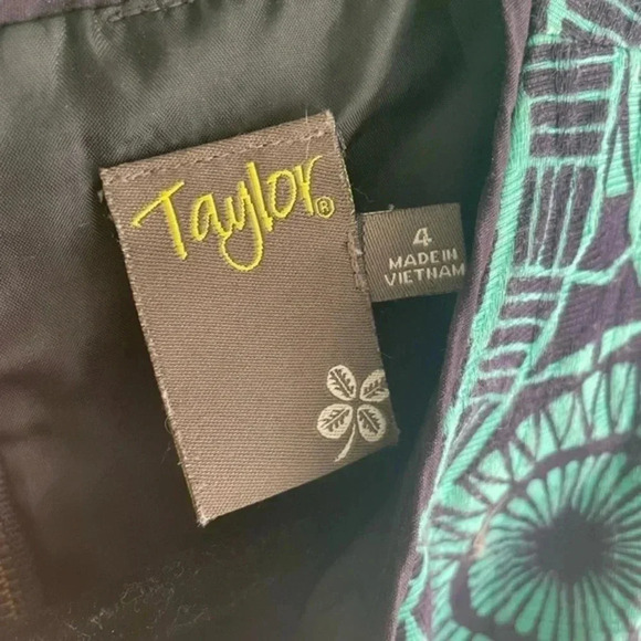 Taylor Black and Blue Geometric Mini Dress - Picture 2 of 4